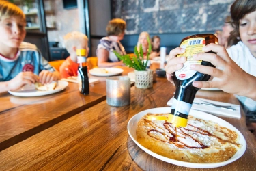 Stroop op de pannenkoek